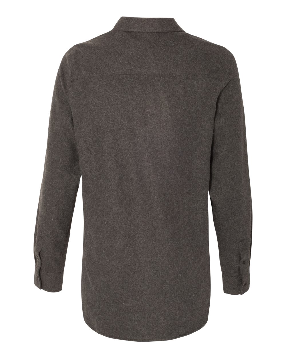 Rear View of Charcoal Women&#39;s Solid Flannel Shirt - 5200