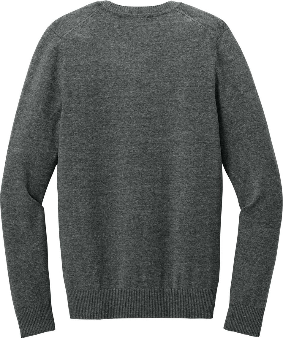 Front View of CharcoalHt Port Authority Women's Easy Care V-Neck Sweater LSW2850
