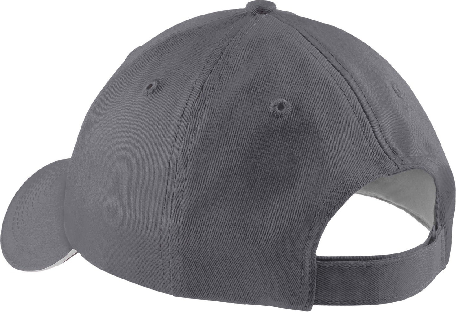 Charcoal/White Port Authority Cotton Twill Sandwich Bill Cap. CP85