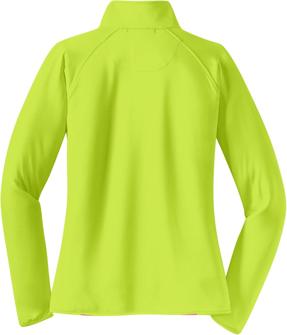 Front View of Charge Green Sport-Tek Women's Sport-Wick Stretch 1/4-Zip Pullover. LST850