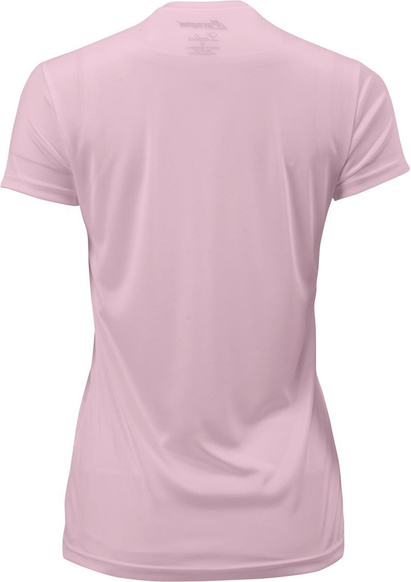 Rear View of Charity Pink Women's Islander Performance T-Shirt - 204
