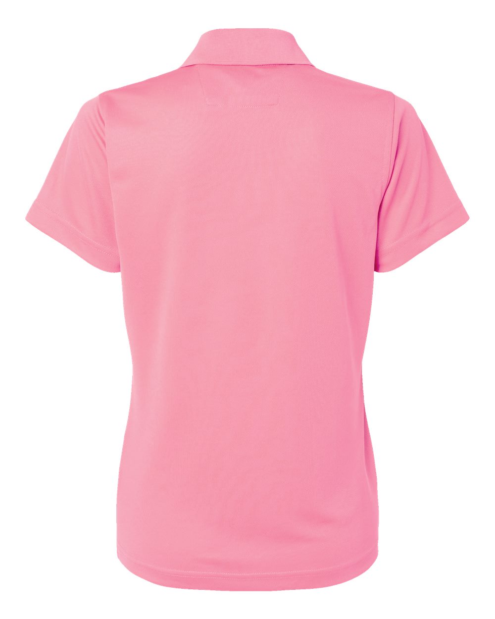 Front View of Charity Pink Women's Saratoga Performance Mini Mesh Polo - 104