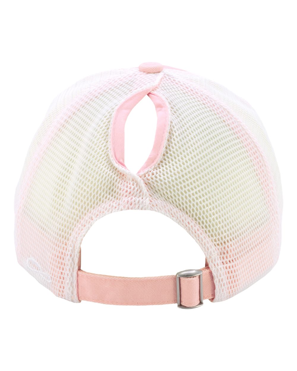 Rear View of Cherry Blossom/ White Women's Peached Twill Mesh Back Cap - ANNIE