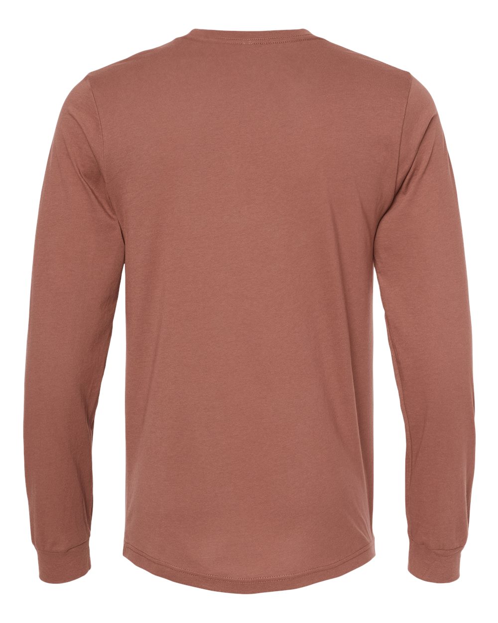 Front View of Chestnut Jersey Long Sleeve Tee - 3501