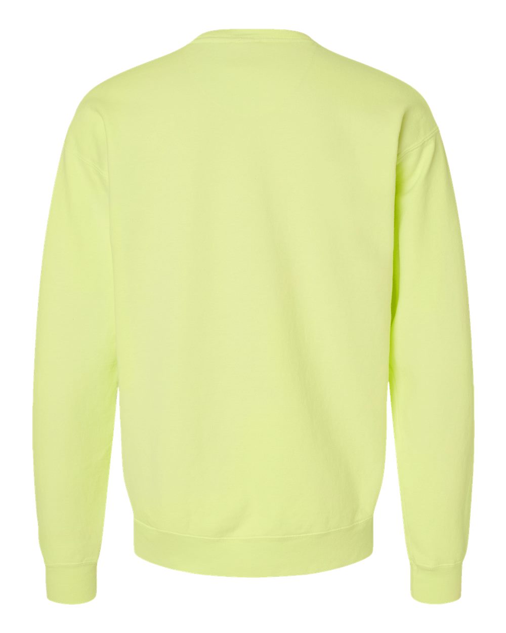 Front View of Chic Lime Garment-Dyed Crewneck Sweatshirt - GDH400