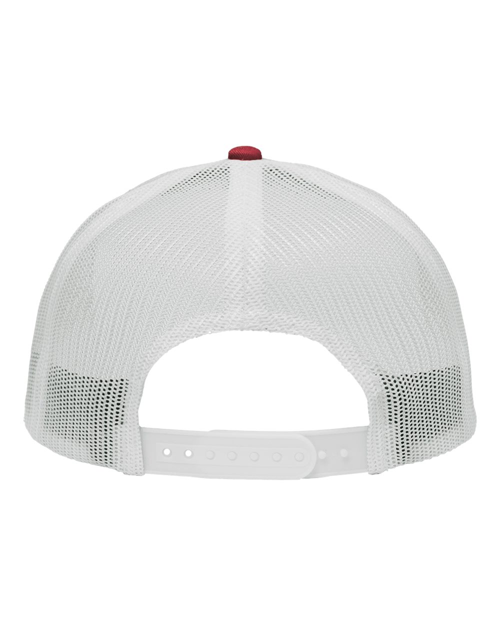 Front View of Chino Cardinal/ White Traditional Lo-Pro Mesh Back Trucker Fit Cap - SP1450