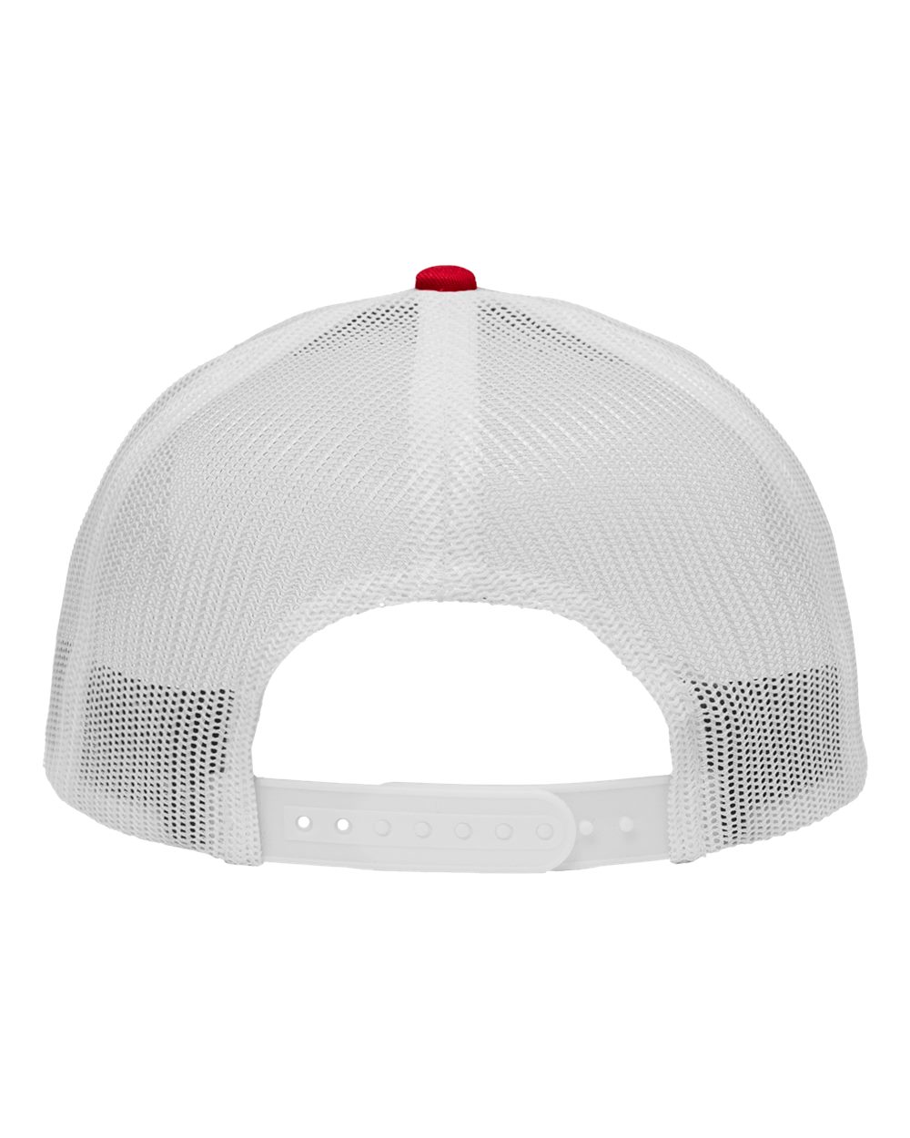 Front View of Chino Red/ White Traditional Lo-Pro Mesh Back Trucker Fit Cap - SP1450