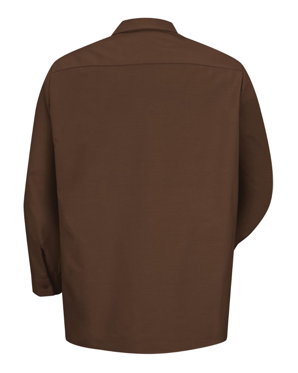 Front View of Chocolate Brown Industrial Long Sleeve Work Shirt - SP14