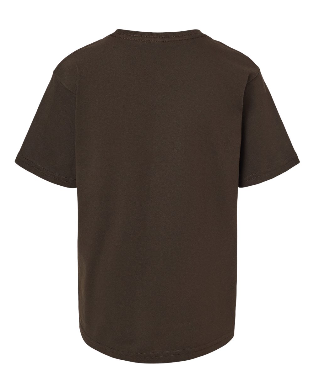 Front View of Chocolate Youth Gold Soft Touch T-Shirt - 4850
