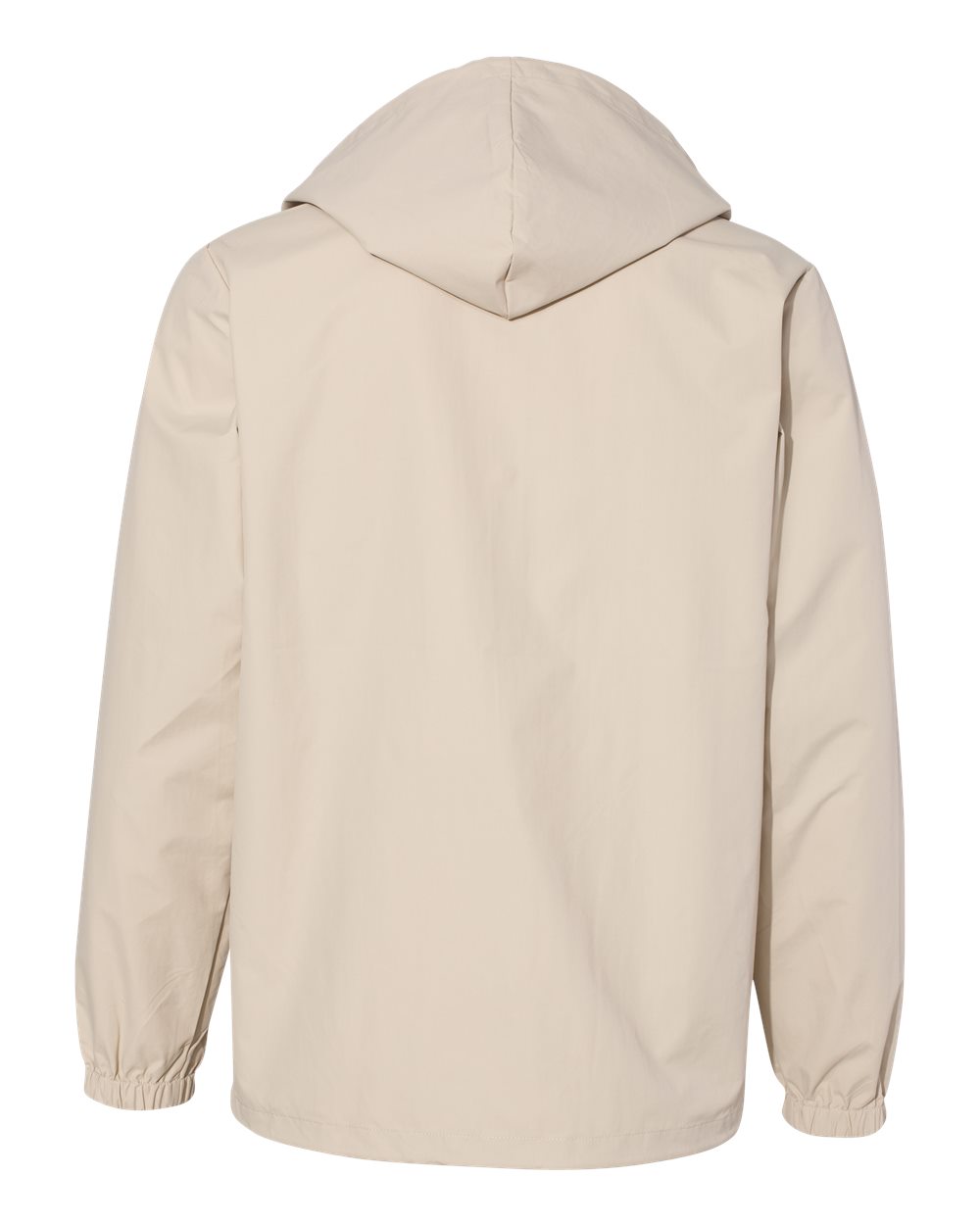 Front View of Classic Khaki Water-Resistant Hooded Windbreaker - EXP95NB