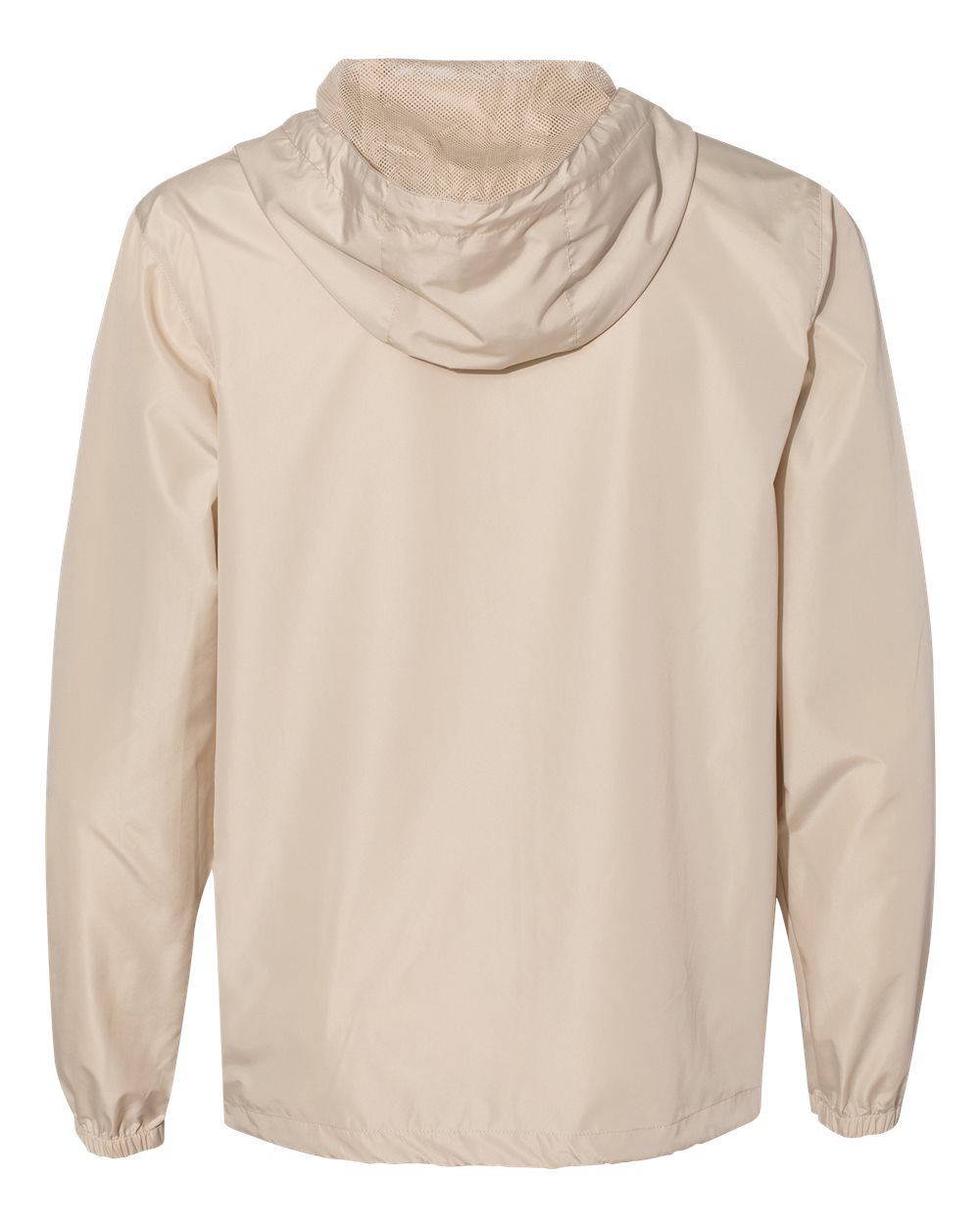 Front View of Classic Khaki/ White Zipper Lightweight Windbreaker Full-Zip Jacket - EXP54LWZ