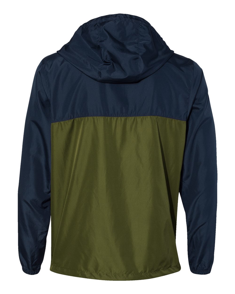 Front View of Classic Navy/ Army Lightweight Windbreaker Full-Zip Jacket - EXP54LWZ