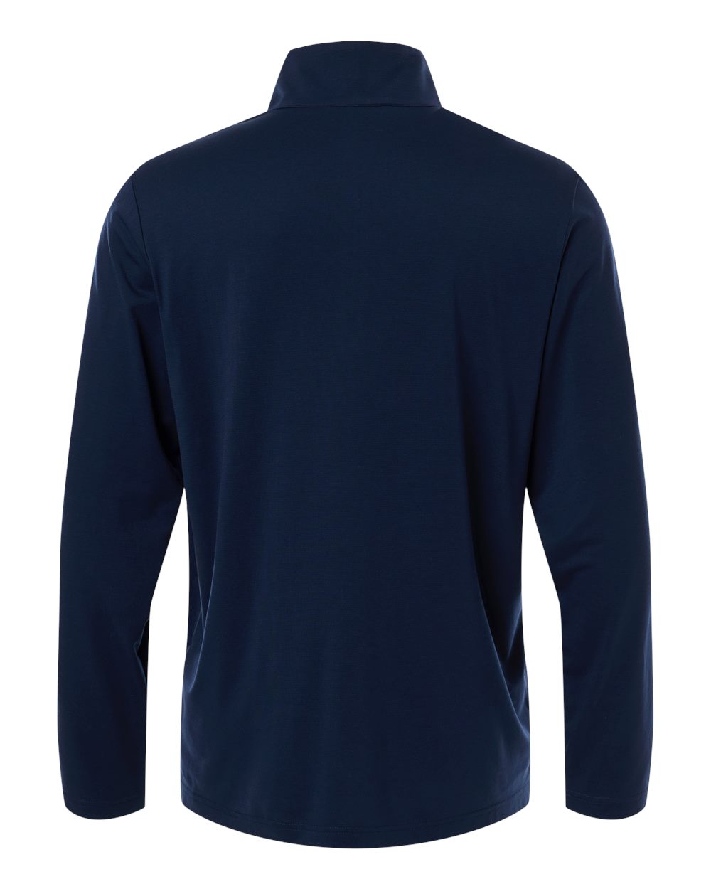Rear View of Classic Navy/ Carbon Men's JAQ Stretch Performance Quarter-Zip - NE405 plain