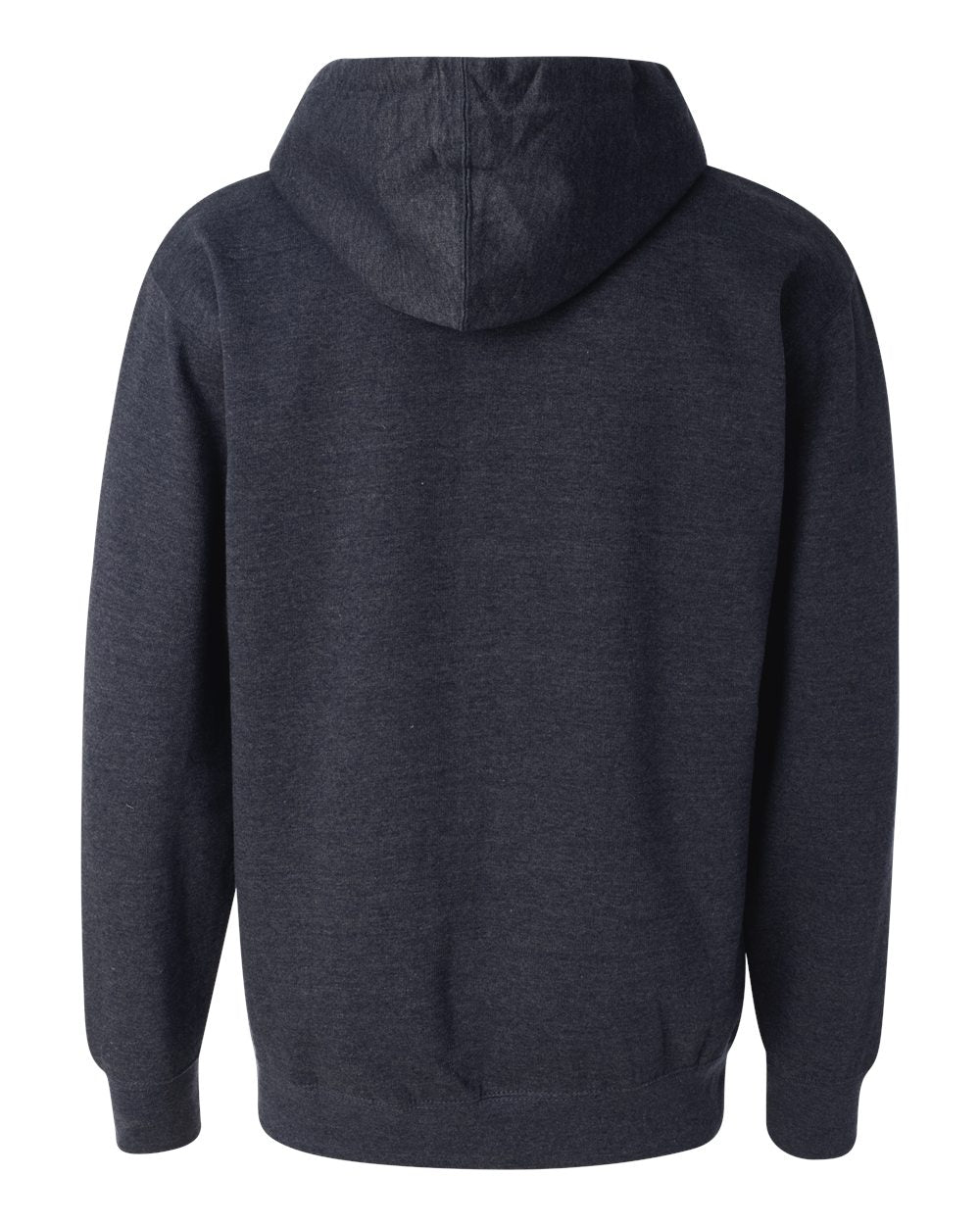 Front View of Classic Navy Heather Midweight Hooded Sweatshirt - SS4500