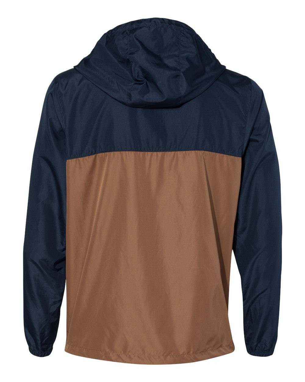 Front View of Classic Navy/ Saddle Lightweight Windbreaker Full-Zip Jacket - EXP54LWZ