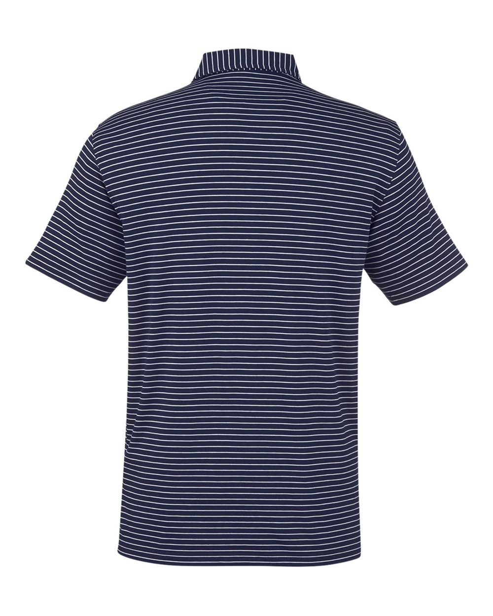 Rear View of Classic Navy/ White Cloud Lightweight Polo Brookline Stripe - TM546Y