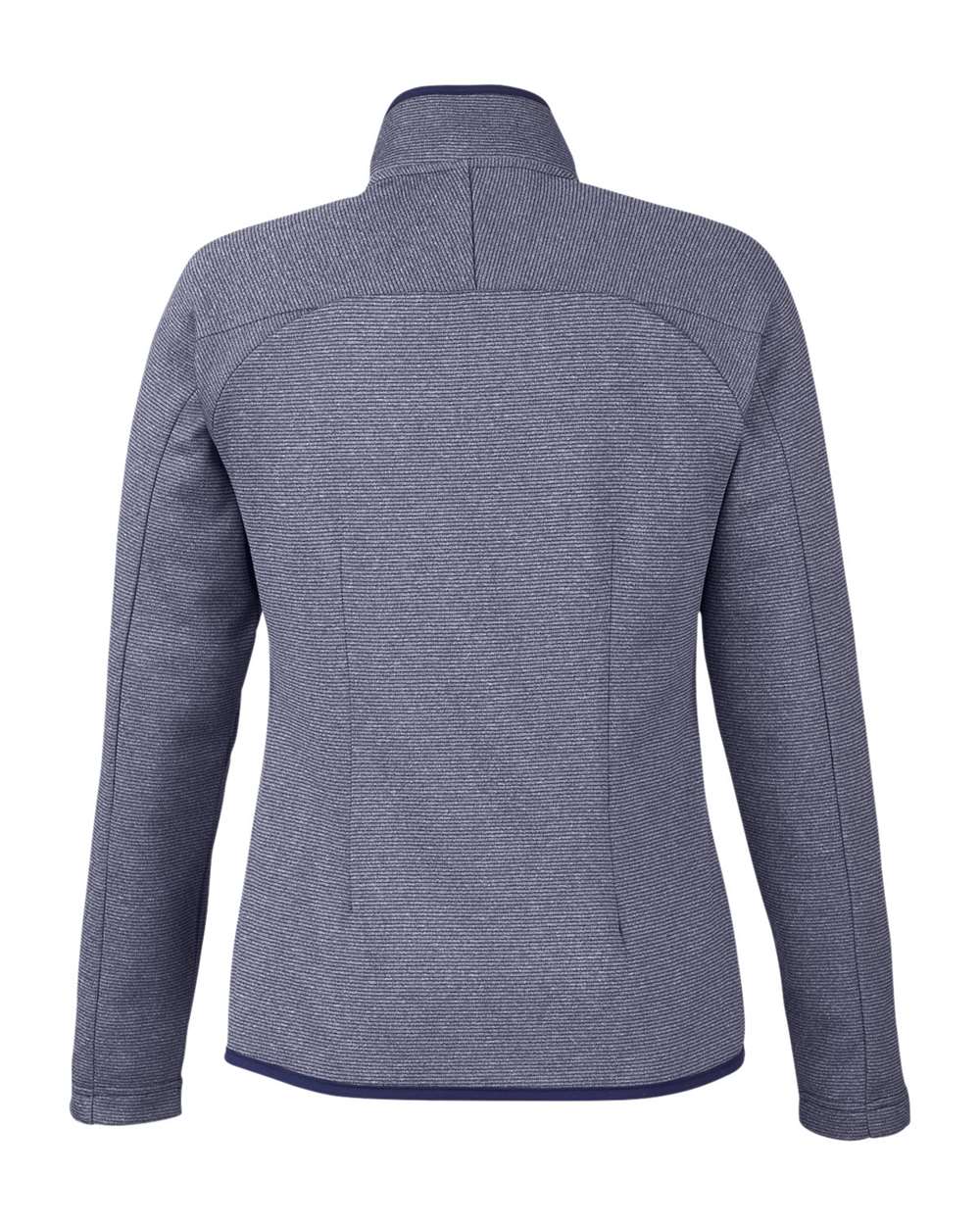 Front View of Classic Navy/ White Women's Venture Heathered Stripe Full-Zip - CE72W