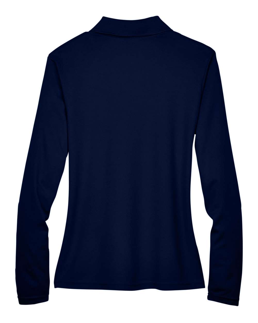 Front View of Classic Navy Women's Pinnacle Performance Long Sleeve Piqué Polo - 78192