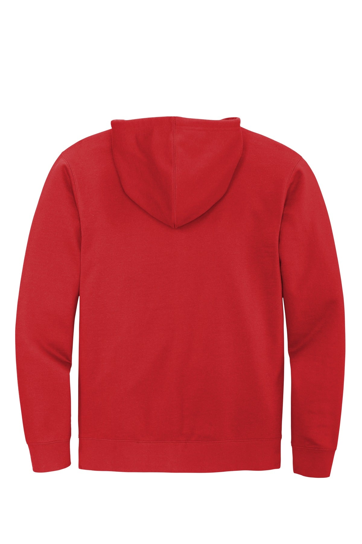 Rear View of Classic Red District V.I.T. Fleece Full-Zip Hoodie DT6102