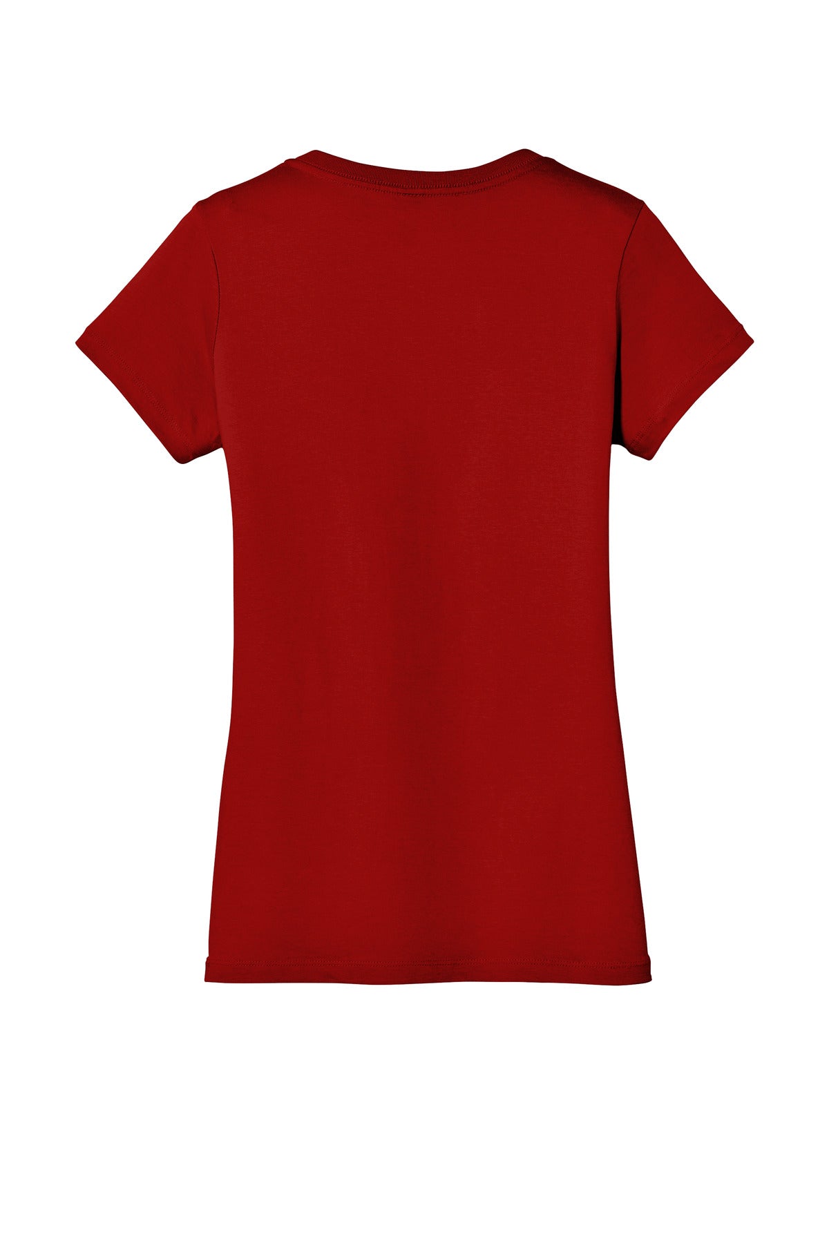 Front View of Classic Red District - Women's Perfect Weight V-Neck Tee. DM1170L