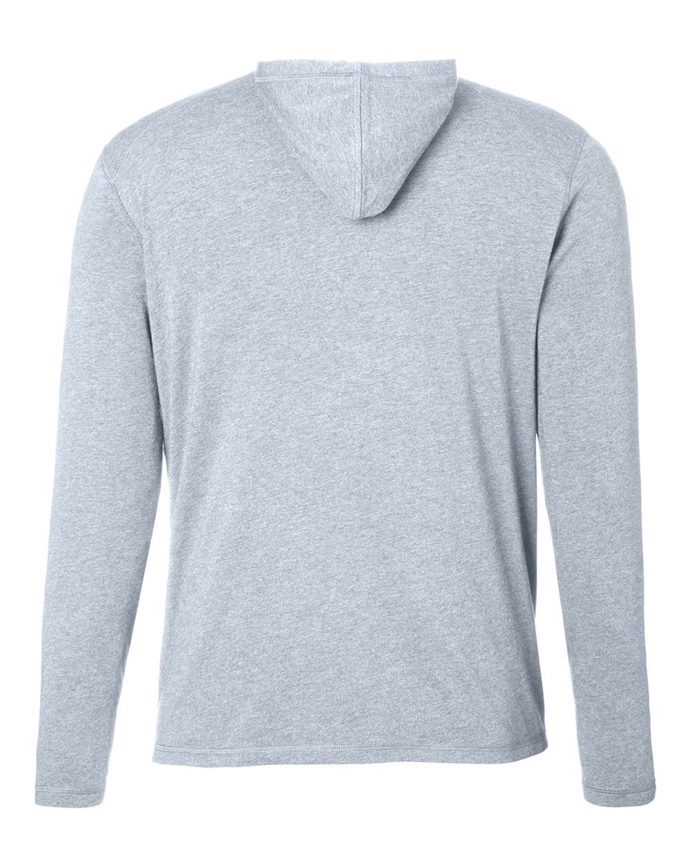 Rear View of Cloud Heather Carrollton Lightweight Hooded Long Sleeve T-Shirt - TM405H