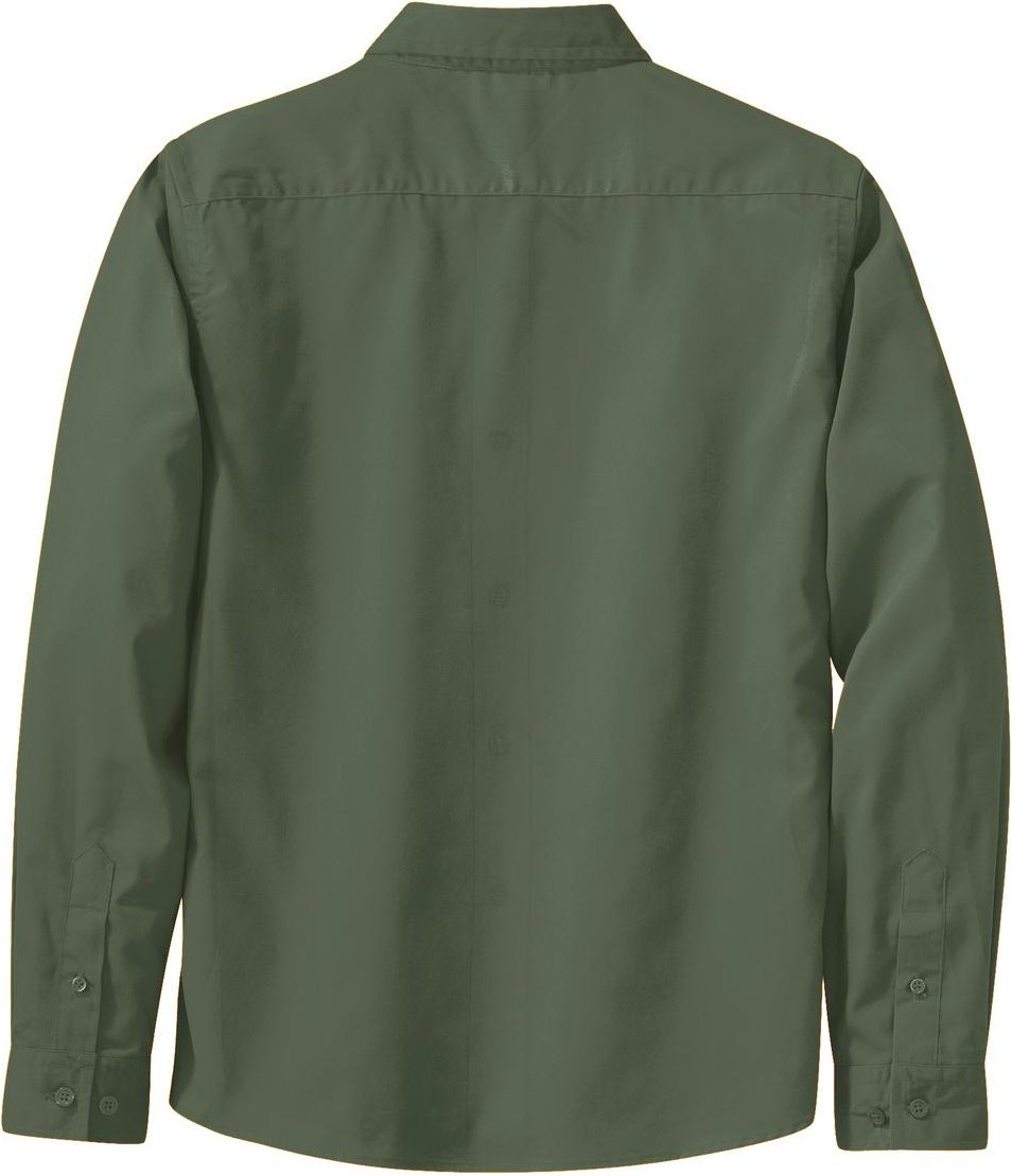 Front View of Clover Green Port Authority Women's Long Sleeve Easy Care Shirt. L608