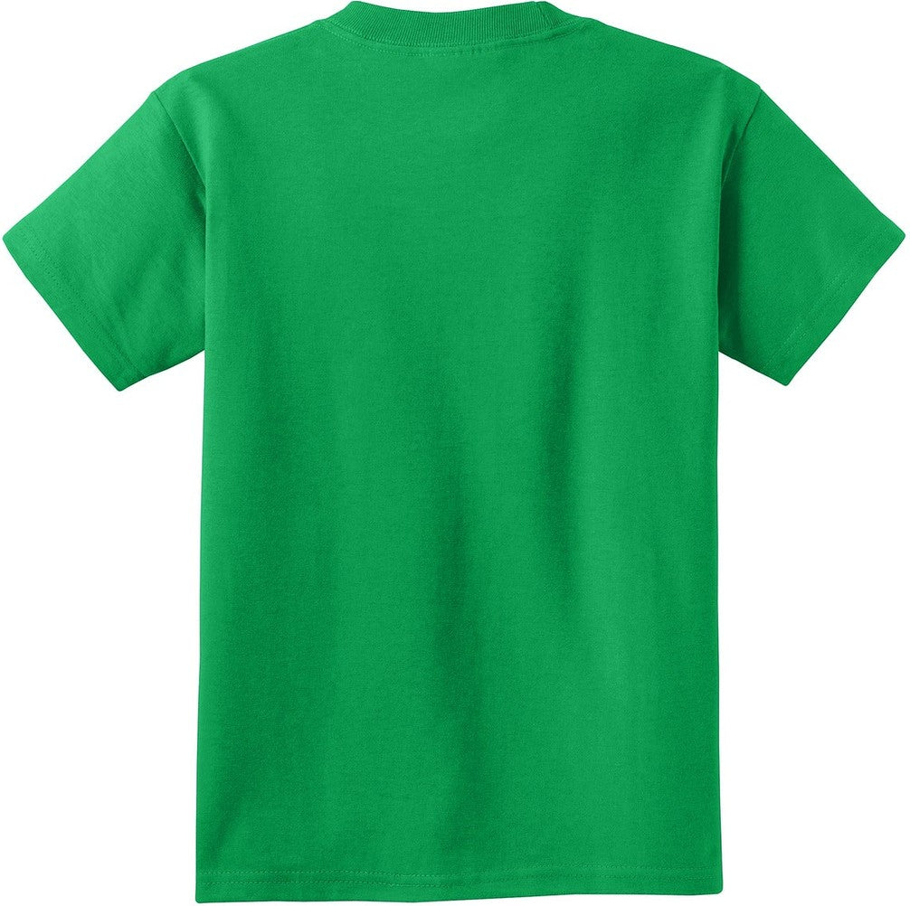 Front View of Clover Green Port & Co Youth Core Cotton Tee. PC54Y