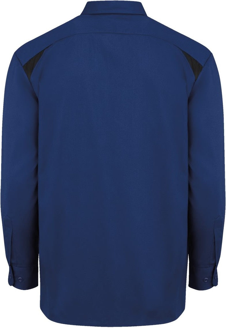 Front View of Cobalt Blue/ Black Long Sleeve Performance Team Shirt - 6605
