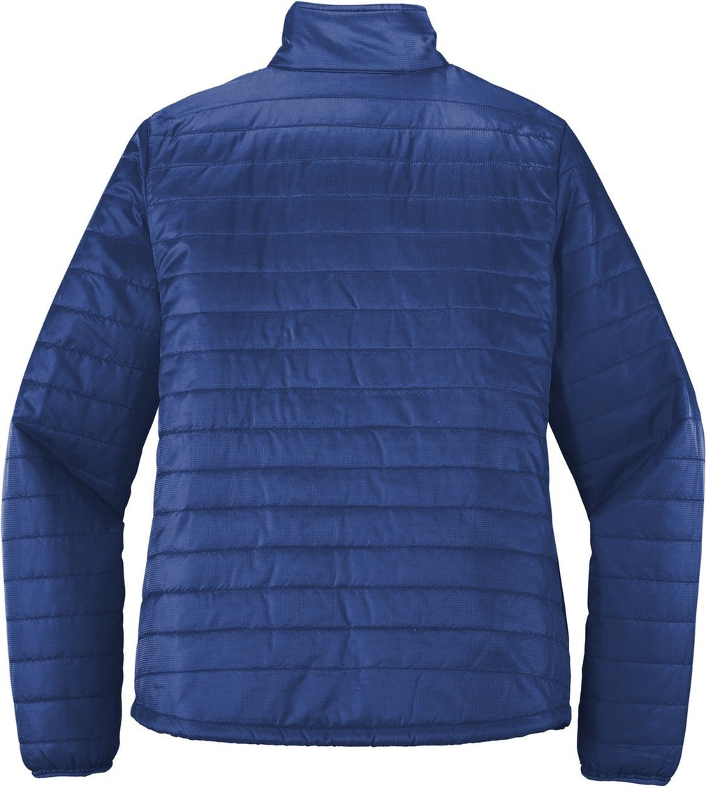 Front View of Cobalt Blue Port Authority Women's Packable Puffy Jacket L850