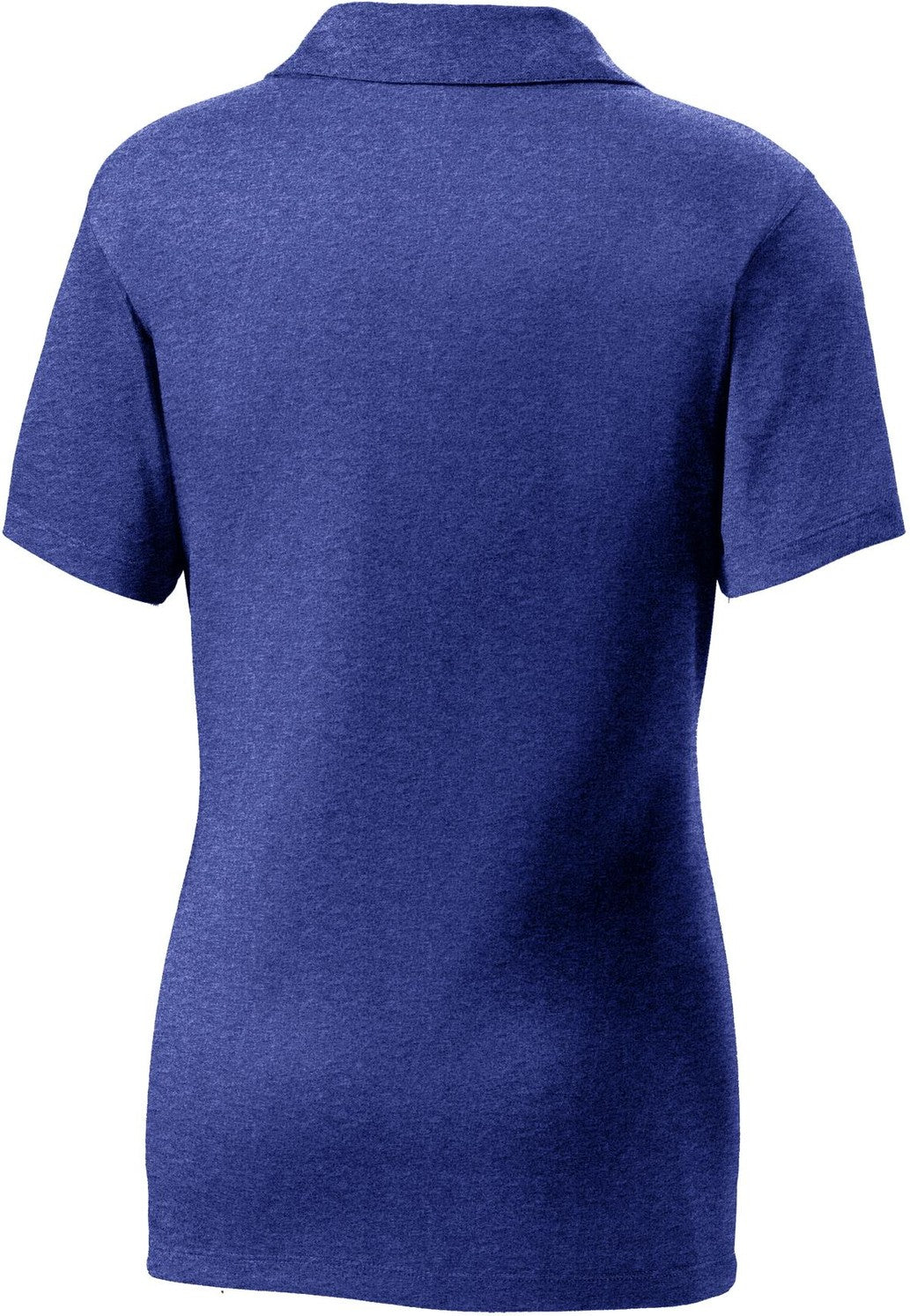 Front View of Cobalt Hthr Sport-Tek Women's Heather Contender Polo. LST660