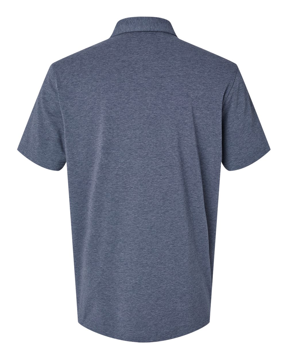 Front View of Collegiate Navy Melange Blend Polo - A590