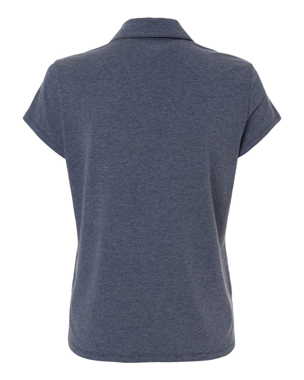 Front View of Collegiate Navy Melange Women's Blend Polo - A690