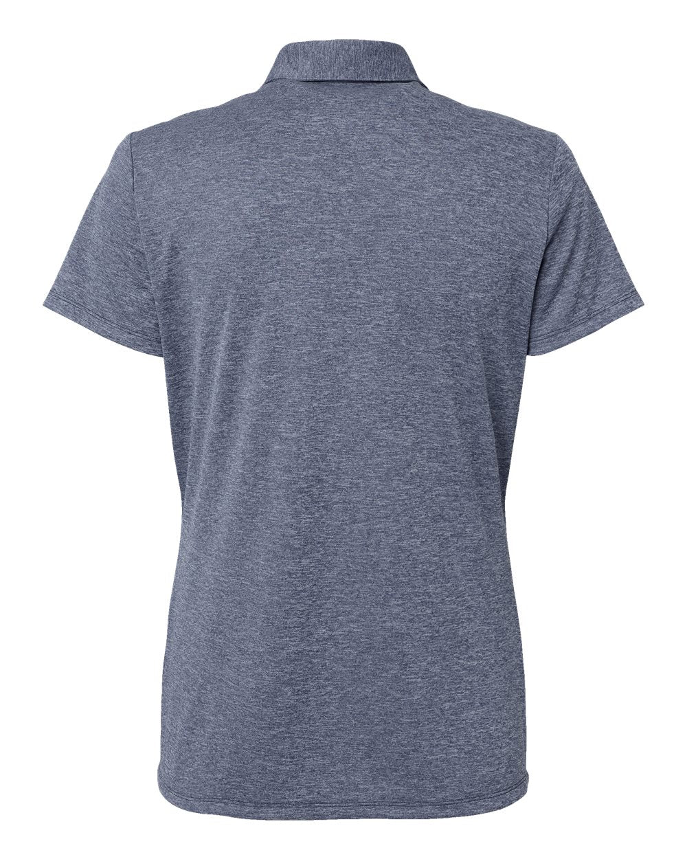 Front View of Collegiate Navy Melange Women's Heathered Polo - A583
