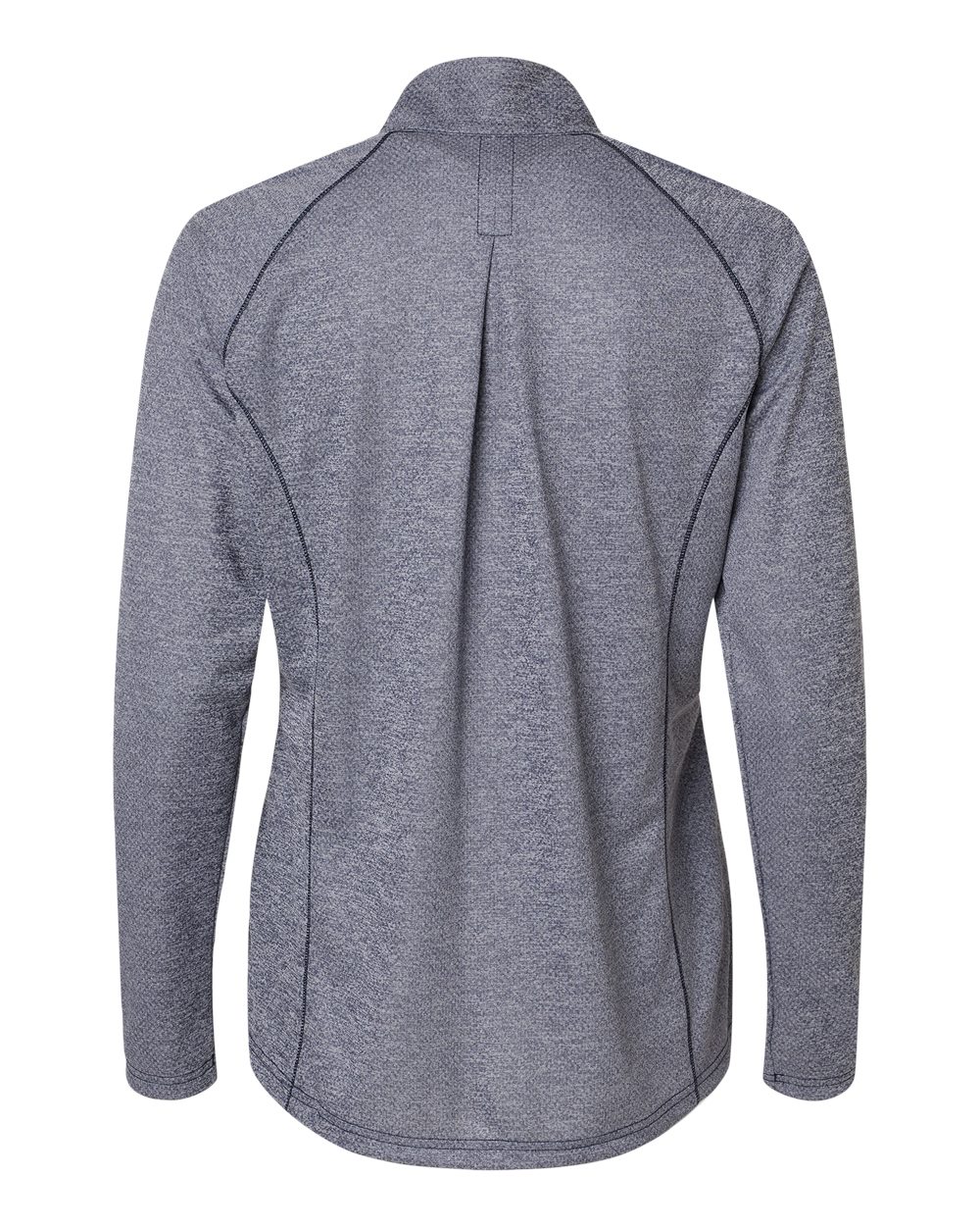 Front View of Collegiate Navy Melange Women's Space Dyed Quarter-Zip Pullover - A594
