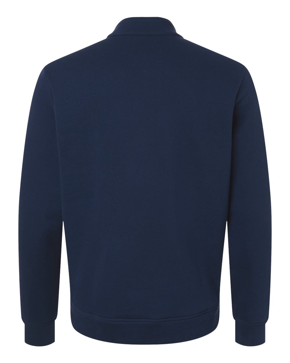 Rear View of Collegiate Navy Men's Elevated Fleece Quarter-Zip Pullover - A721 plain