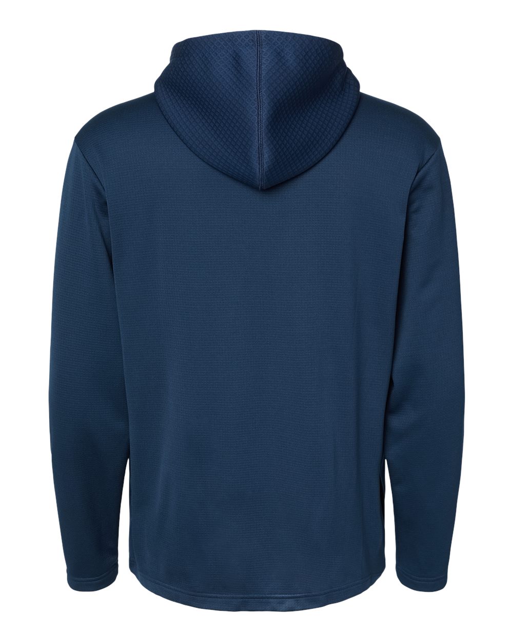 Front View of Collegiate Navy Textured Mixed Media Hooded Sweatshirt - A530