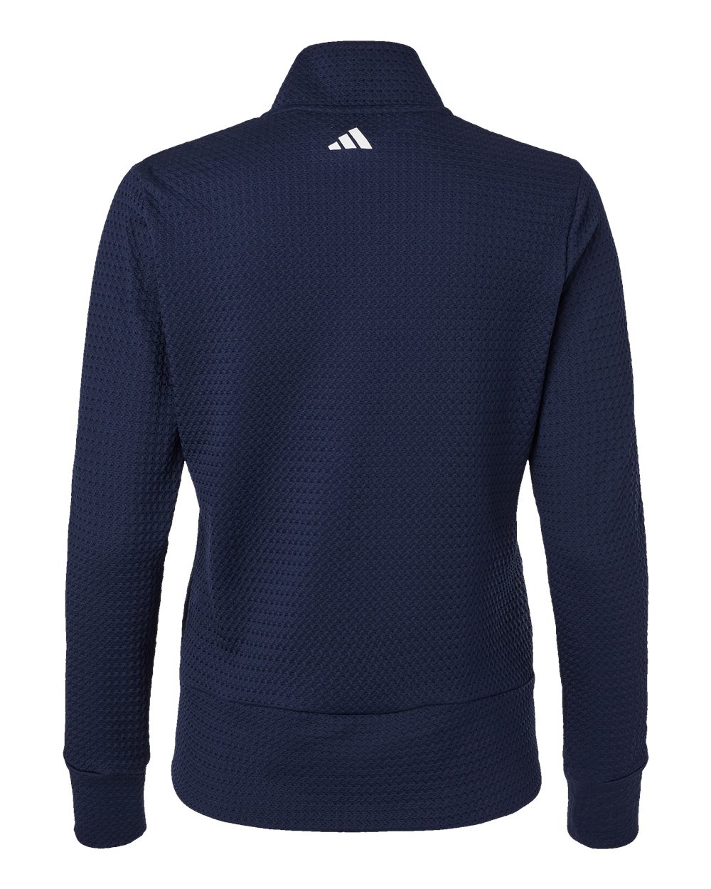 Rear View of Collegiate Navy Women&#39;s Ultimate Textured Full-Zip Jacket - A1007