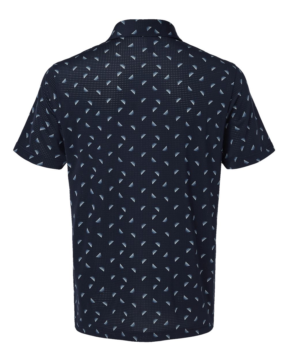 Rear View of Collegiate Navy/ Wonder Silver Ultimate Mesh Polo - A2012
