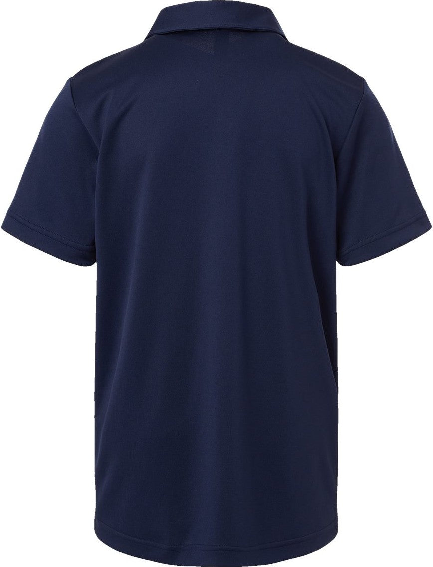 Front View of Collegiate Navy Youth Performance Polo - A4000