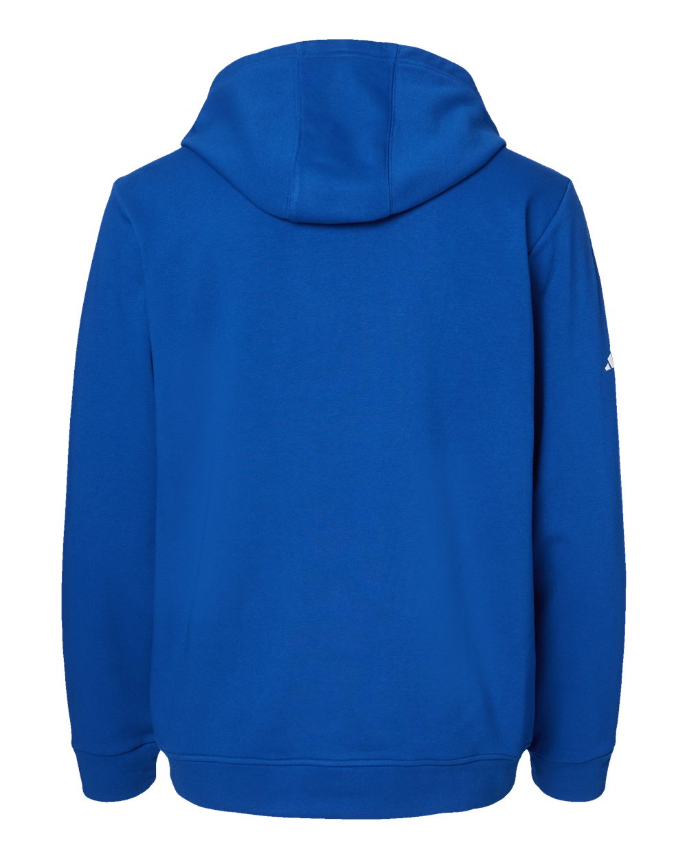 Rear View of Collegiate Royal Fleece Hooded Sweatshirt - A432