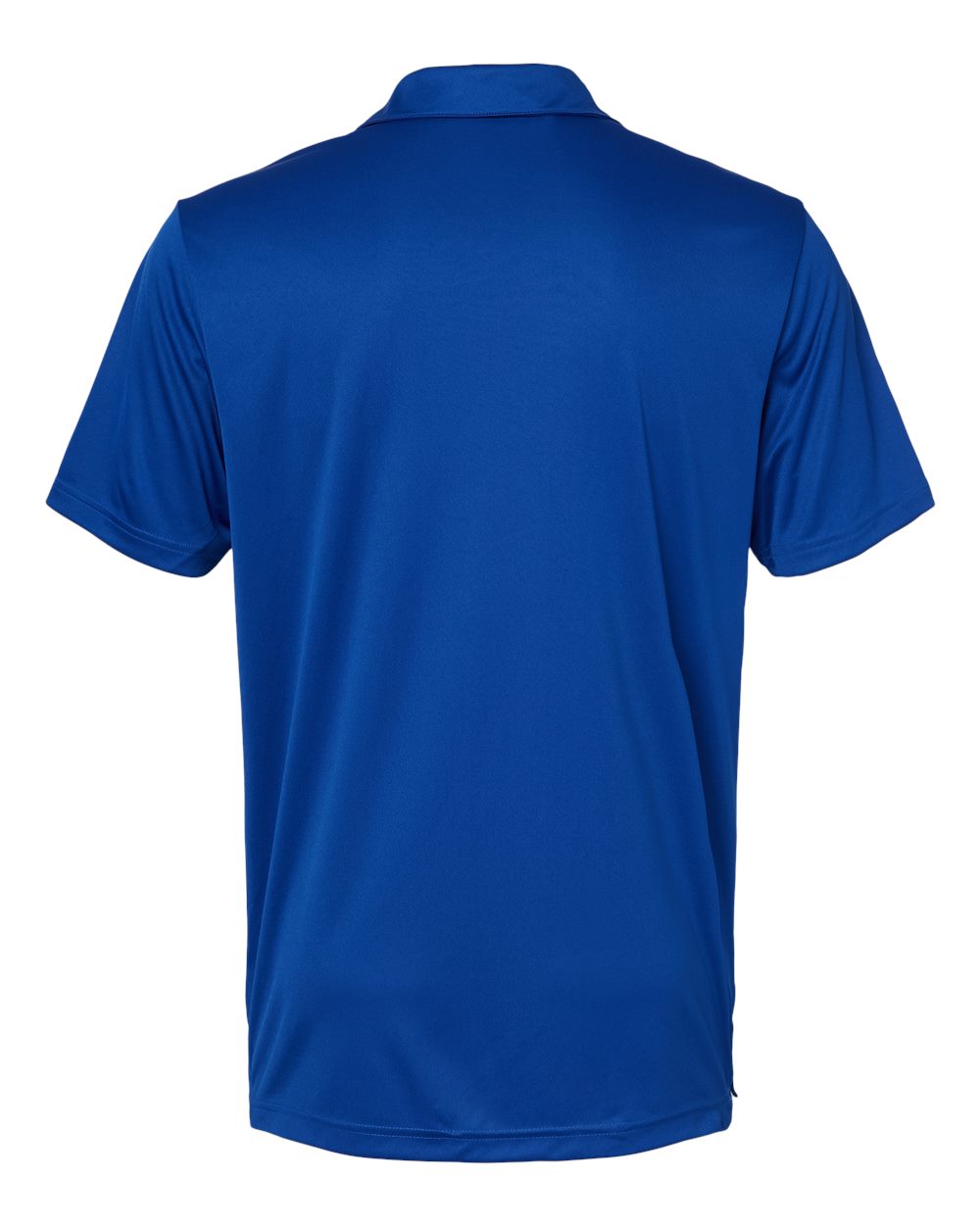 Front View of Collegiate Royal/ Grey Three 3-Stripes Chest Polo - A324