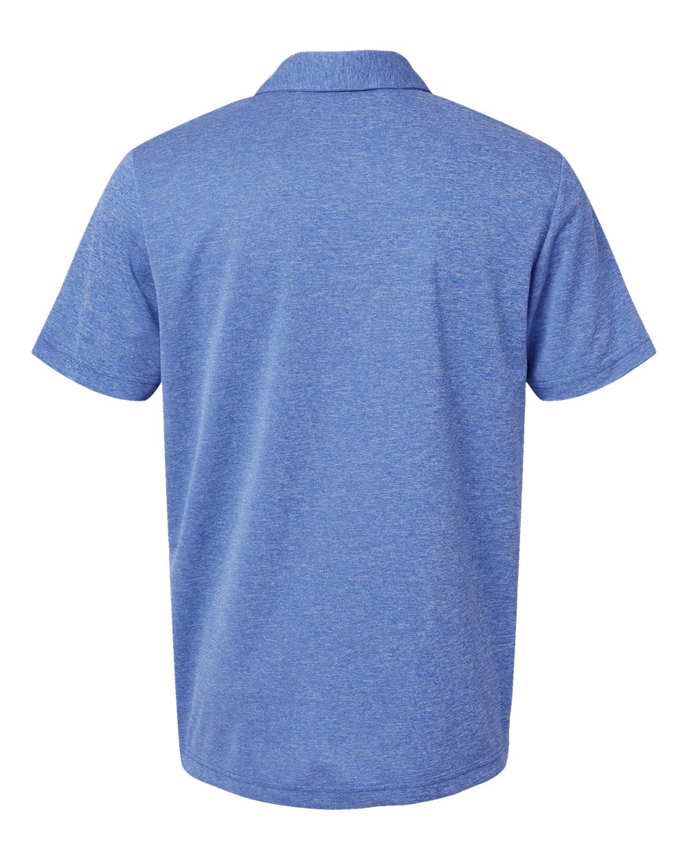 Front View of Collegiate Royal Melange Heathered Polo - A582
