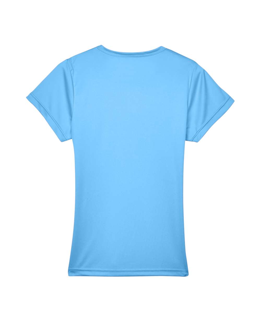 Front View of Columbia Blue Women's Cool & Dry Sport Performance Interlock T-shirt - 8420L