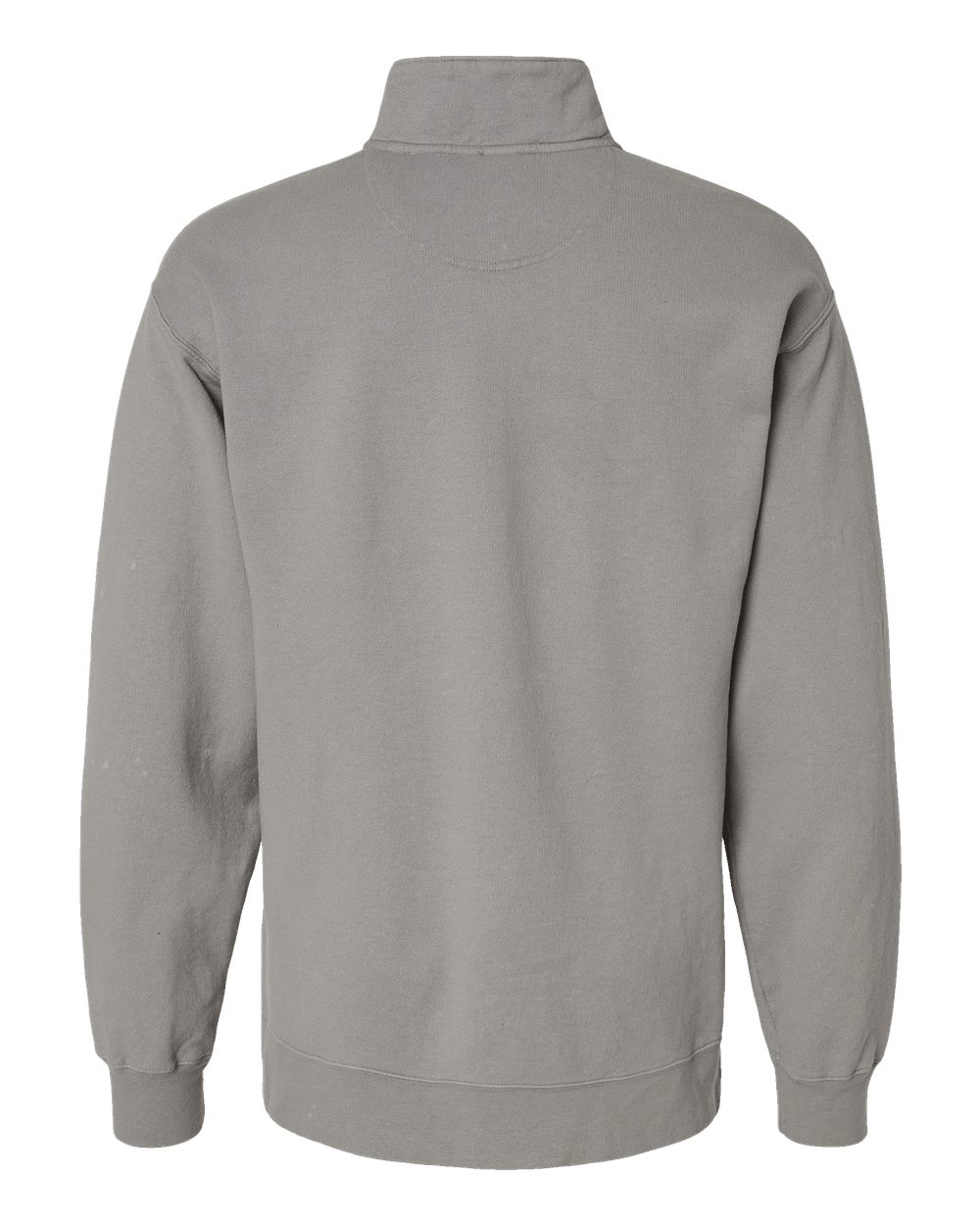 Rear View of Concrete Grey Garment-Dyed Quarter-Zip Sweatshirt - GDH425