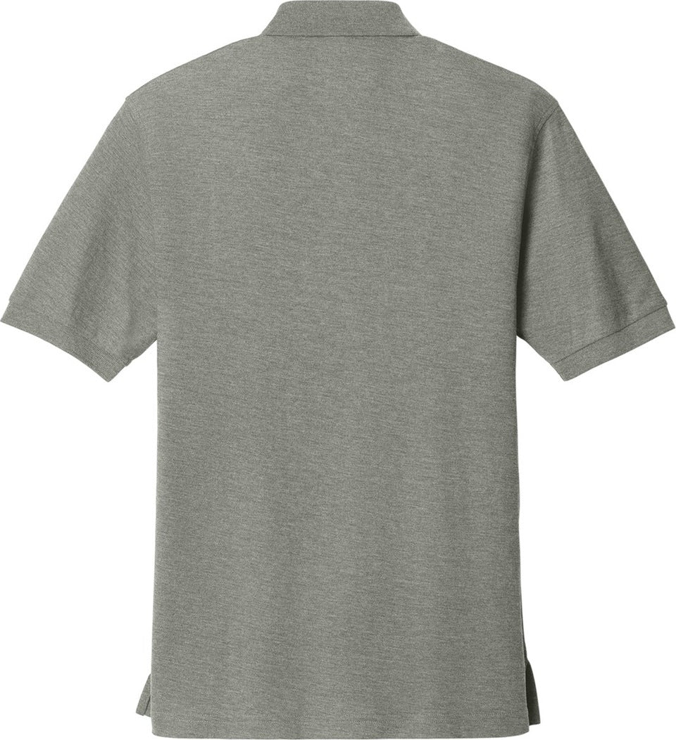 Front View of Cool Grey Port Authority Silk Touch Polo K500
