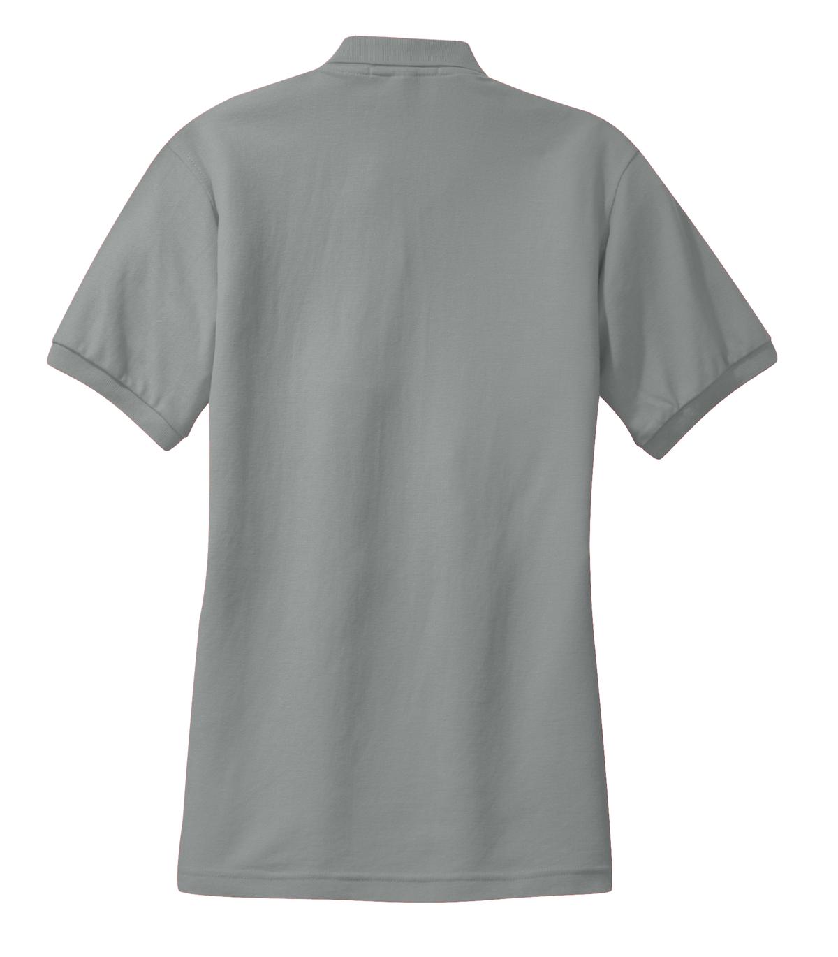 Front View of Cool Grey Port Authority Women's Silk Touch Polo. L500