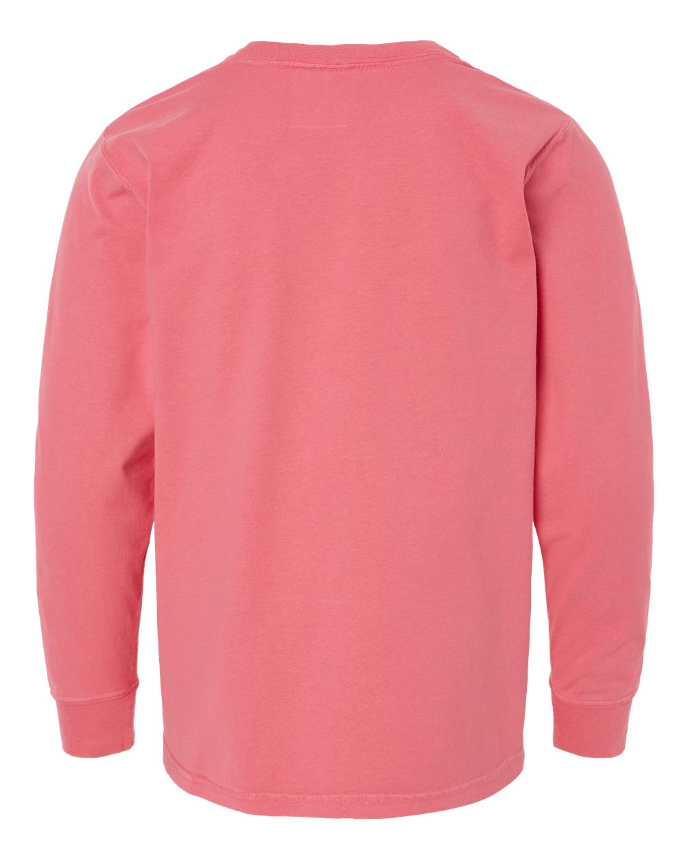 Front View of Coral Craze Garment-Dyed Youth Long Sleeve T-Shirt - GDH275