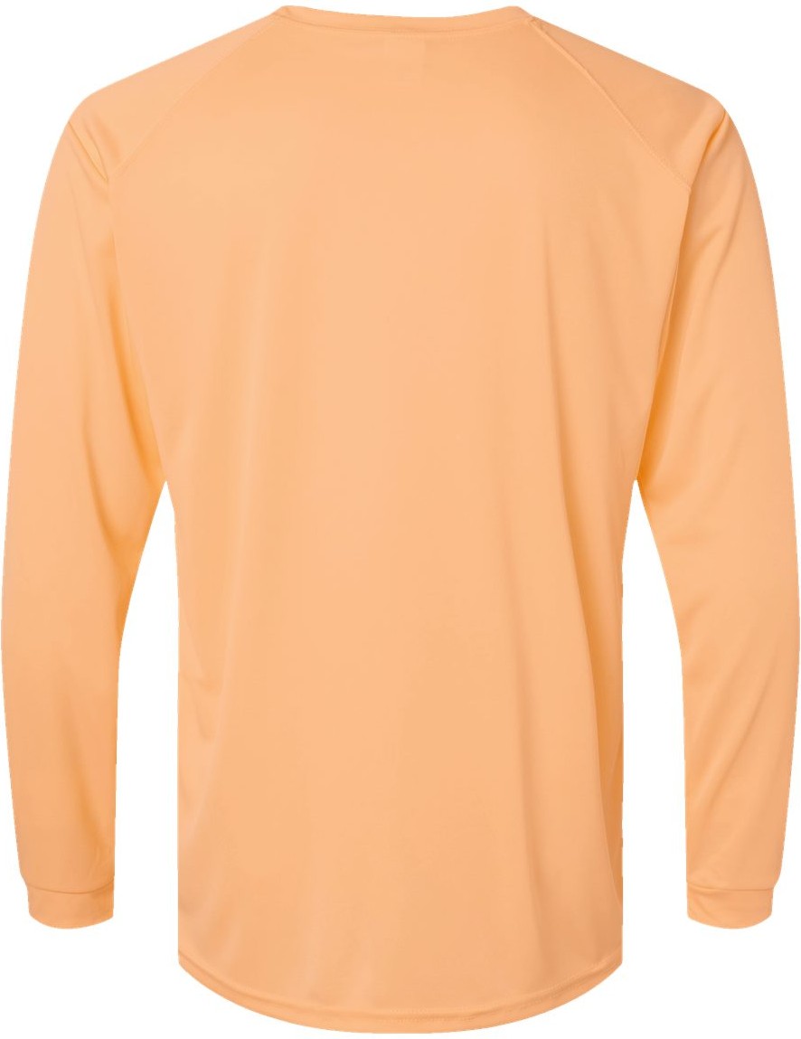 Rear View of Coral Long Islander Performance Long Sleeve T-Shirt - 210