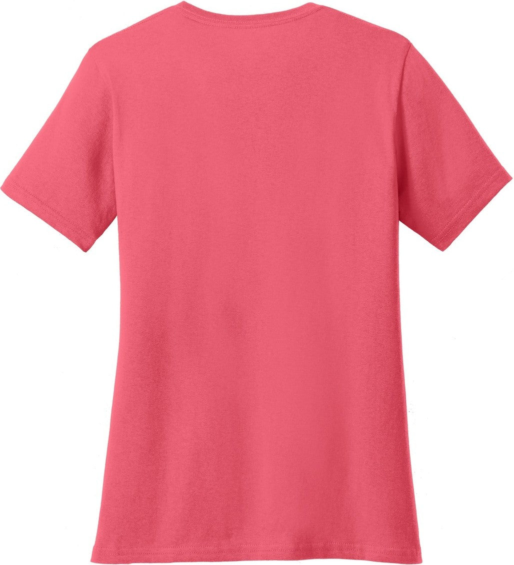 Front View of Coral Port & Co Women's Core Cotton V-Neck Tee. LPC54V