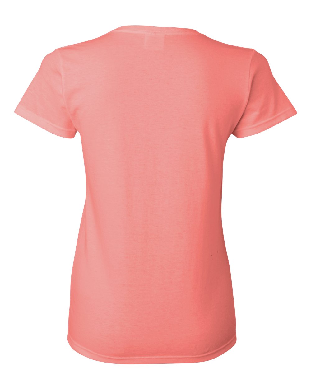 Rear View of Coral Silk Heavy Cotton™ Women’s T-Shirt - 5000L